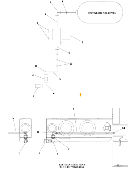 Jerr-Dan Car Carrier Rear Air Supply Kit