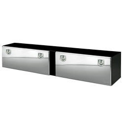 Bawer 18 X 18 X 78 Inch Black Powder-Coated Steel Tool Box With Stainless Steel Double Doors