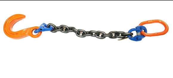 5/8''X 2' Grade 100 Chain Hook Assembly with Master Link, Connecting Links & Foundry Hook