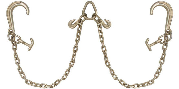 V Bridle Tow Chain J Hooks 8'' w/ T-J Combo Pear Link
